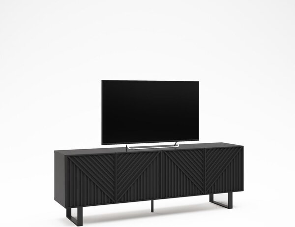 Črna TV omarica 161x55x35 cm Peta – Marckeric