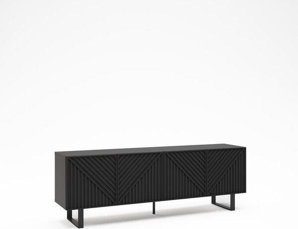 Črna TV omarica 161x55x35 cm Peta – Marckeric