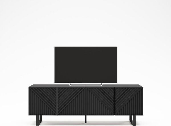 Črna TV omarica 161x55x35 cm Peta – Marckeric