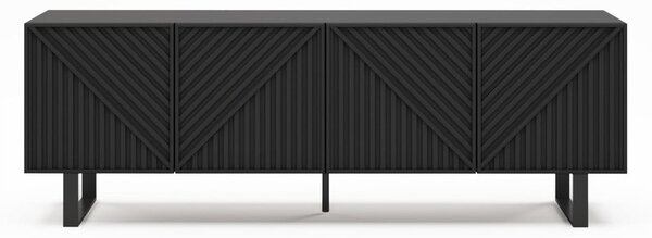 Črna TV omarica 161x55x35 cm Peta – Marckeric