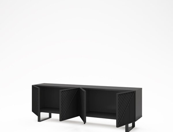 Črna TV omarica 161x55x35 cm Peta – Marckeric