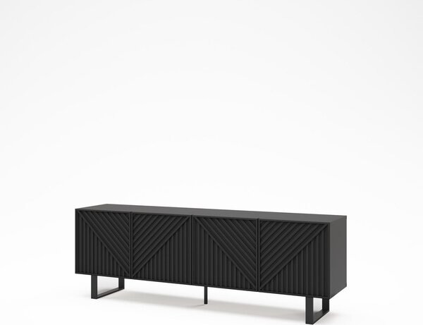 Črna TV omarica 161x55x35 cm Peta – Marckeric