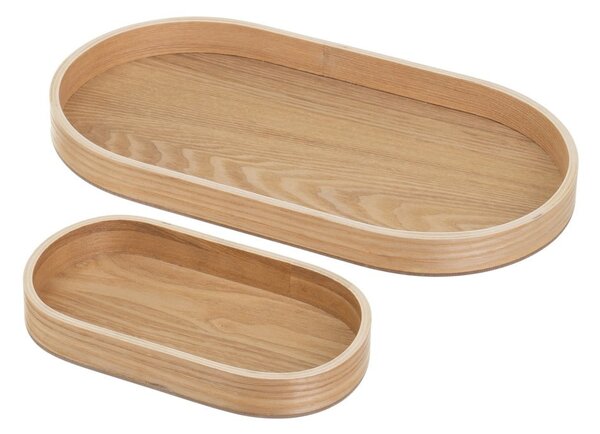Leseni dekorativni pladnji v kompletu 2 ks 20x37 cm – Casa Selección