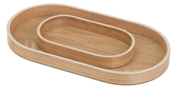 Leseni dekorativni pladnji v kompletu 2 ks 20x37 cm – Casa Selección