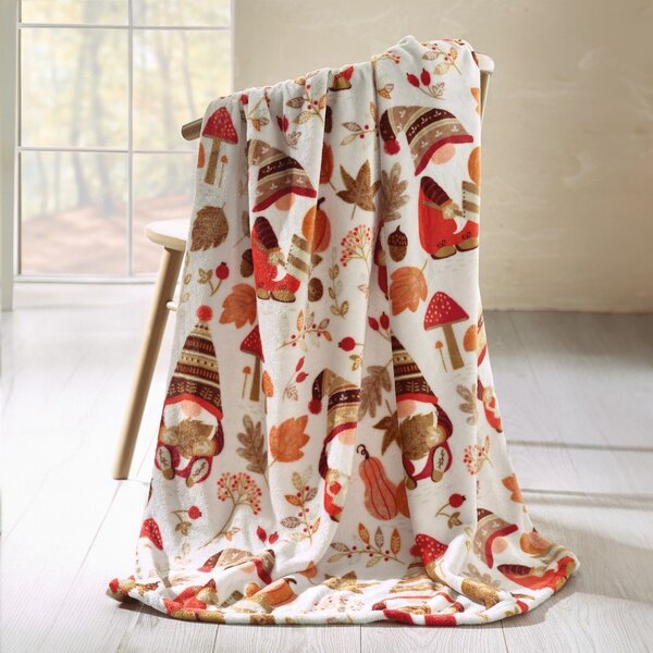 Oranžna/rjava odeja iz mikropliša 130x170 cm Woodland Gonks – Catherine Lansfield