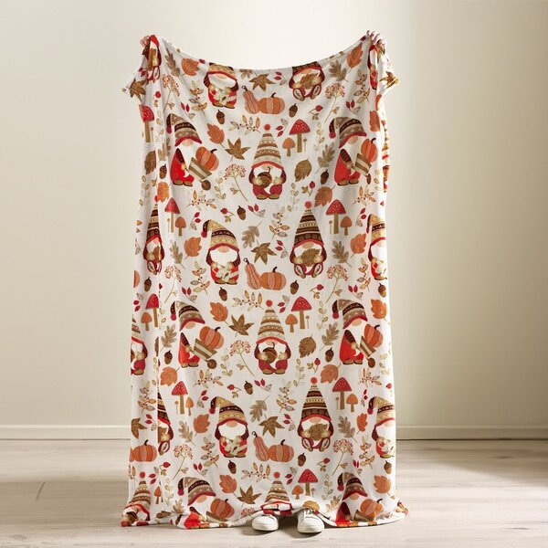 Oranžna/rjava odeja iz mikropliša 130x170 cm Woodland Gonks – Catherine Lansfield