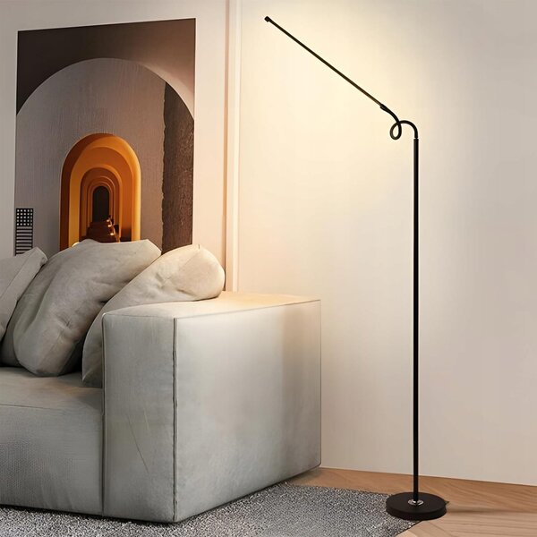 12W LED gibljiva talna svetilka 180cm USB črna