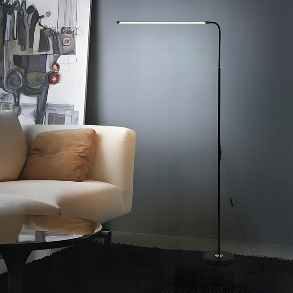 12W LED gibljiva talna svetilka 180cm USB črna