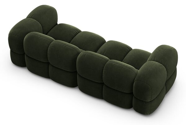 Zelena žametna sedežna garnitura 250 cm Loretto – Cosmopolitan Design
