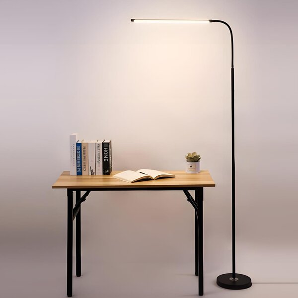 12W LED gibljiva talna svetilka 180cm USB črna