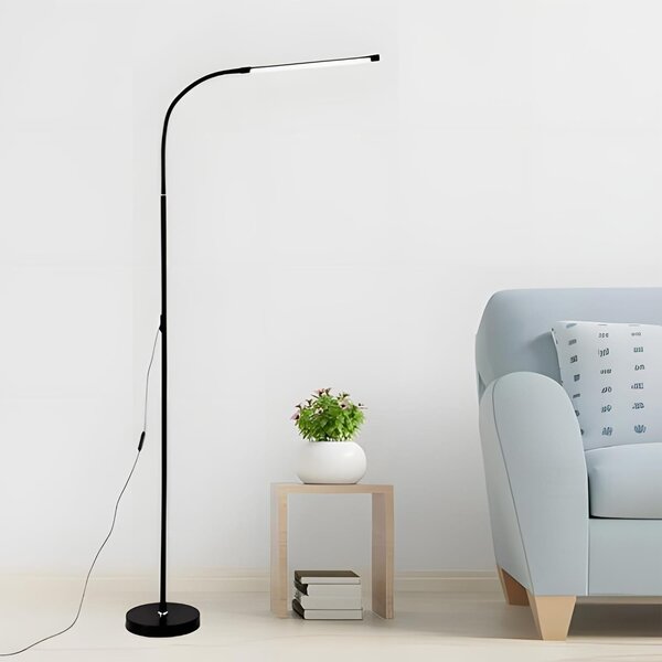 12W LED gibljiva talna svetilka 180cm USB črna