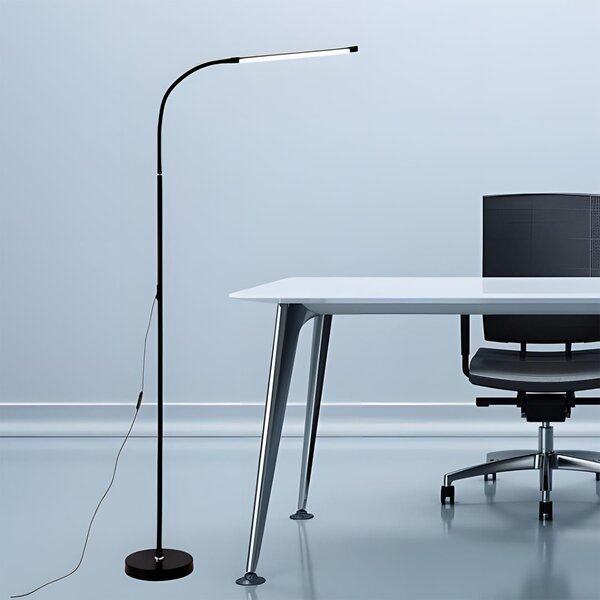 12W LED gibljiva talna svetilka 180cm USB črna