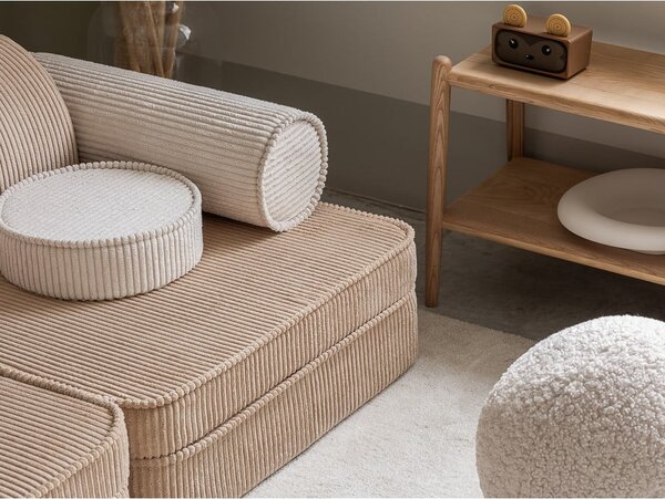 Svetlo rjava otroška sedežna garnitura iz rebrastega žameta 132 cm Settee – Wigiwama