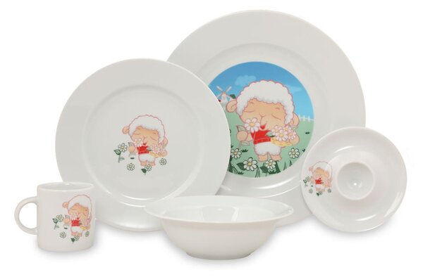 5-delni otroški jedilni set iz porcelana Kütahya Porselen Sheep