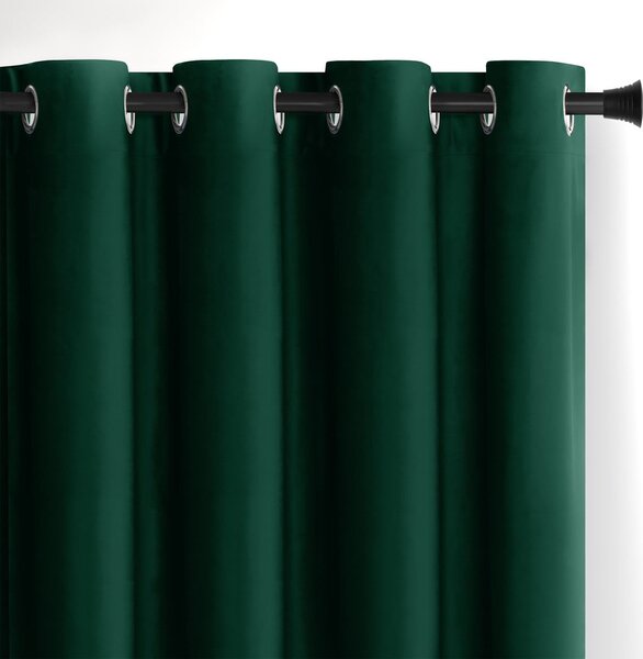 Temno zelena žametna zavesa za delno zatemnitev 140x270 cm Eyelets – Restilo