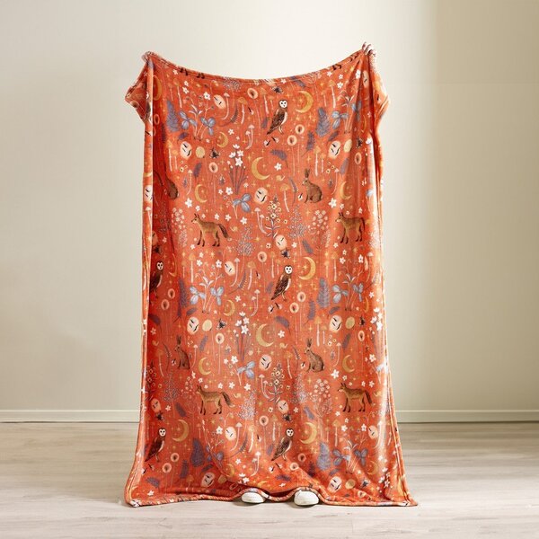 Oranžna odeja iz mikropliša 130x170 cm Enchanted Twilight Animals – Catherine Lansfield