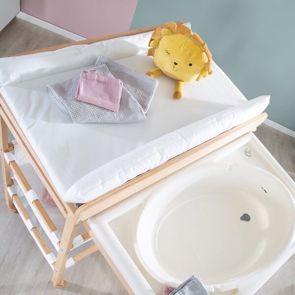 Bela/naravna previjalna miza v dekorju breze Baby Pool – Roba