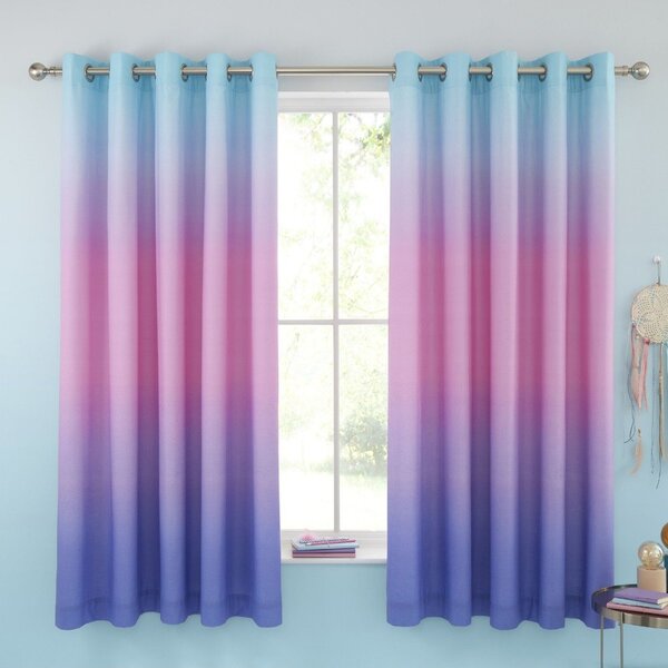 Rožnate/vijolične otroške zavese v kompletu 2 ks 168x183 cm Ombre Rainbow Clouds – Catherine Lansfield