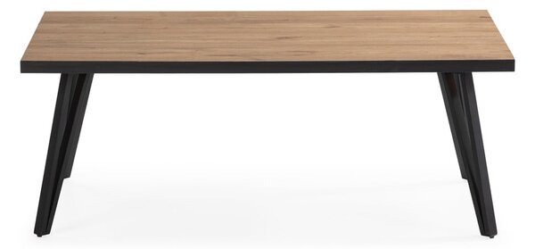 Črna/naravna mizica z mizno ploščo v hrastovem dekorju 60x120 cm Sindi – Marckeric