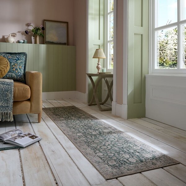 Zelen pralen tekač 60x230 cm Beau Floral – Flair Rugs