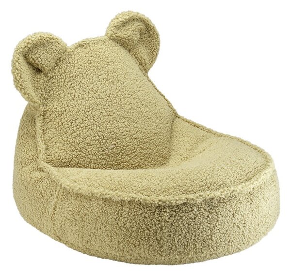 Zelena otroška vreča za sedenje iz tkanine bouclé Bear – Wigiwama