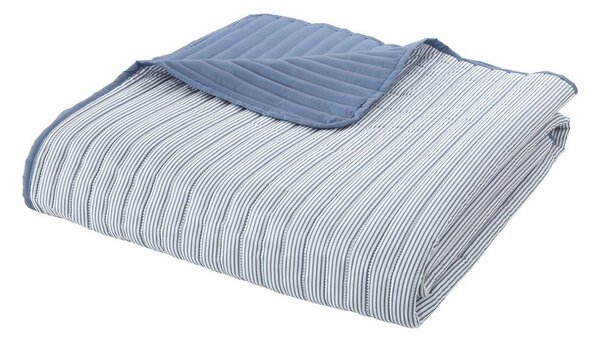Modro prešito pregrinjalo 220x230 cm Stripe – Catherine Lansfield