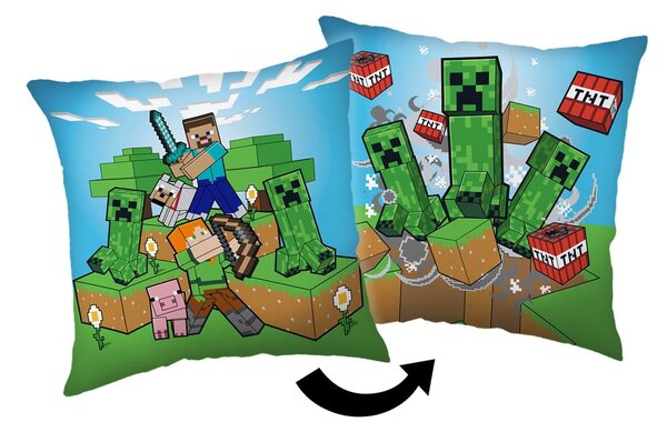 Otroška blazina 40x40 cm Minecraft "Creeper Rush" – Jerry Fabrics