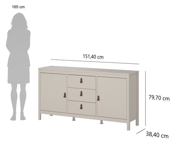 Sivo-bež komoda 152x80x38 cm Madrid – Tvilum
