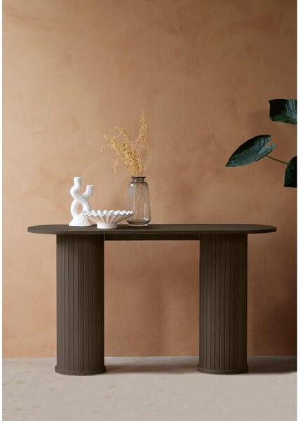 Rjava stranska mizica 40x130 cm Nola – Unique Furniture