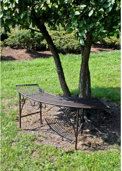 Črno-rjava kovinska vrtna klop Fuego – Garden Pleasure