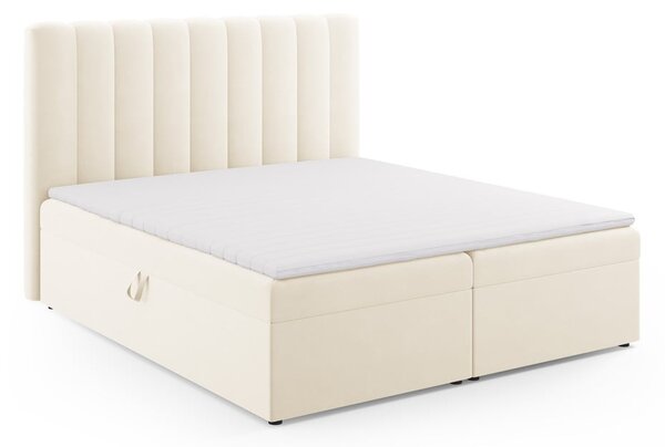 Bež boxspring postelja s prostorom za shranjevanje 180x200 cm Gina – Milo Casa