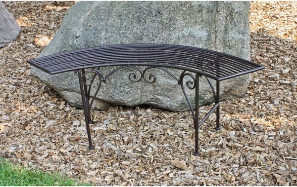 Črno-rjava kovinska vrtna klop Fuego – Garden Pleasure
