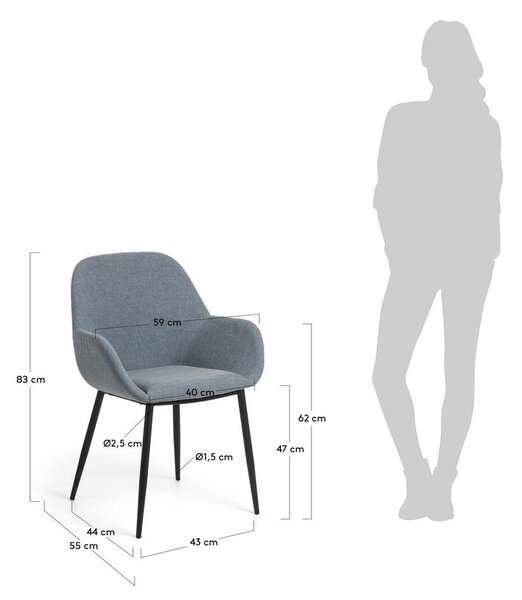 Moder oblazinjen jedilni stol Konna – Kave Home