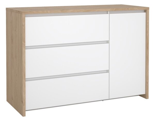 Bela komoda v hrastovem dekorju 119x84x48 cm Next – Tvilum