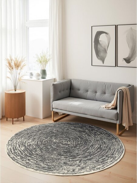 Siva/kremno bela okrogla preproga ø 120 cm Gloria Cavallo – Hanse Home
