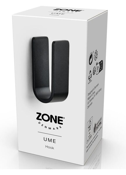 Črn kovinski stenski obešalnik Ume – Zone