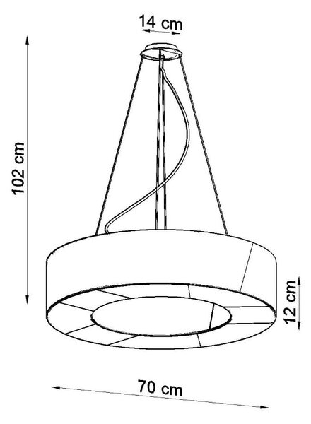 Črna viseča svetilka s tekstilnim senčnikom ø 70 cm Galata Slim – Nice Lamps