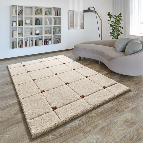 Opečnato oranžno-kremno bela preproga 80x150 cm Brenda – Universal