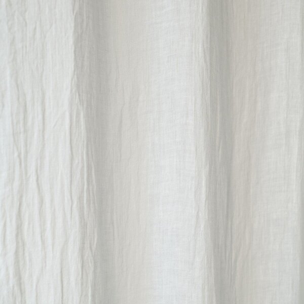 Bela lanena lahka zavesa z zankami Linen Tales Daytime, 250 x 130 cm