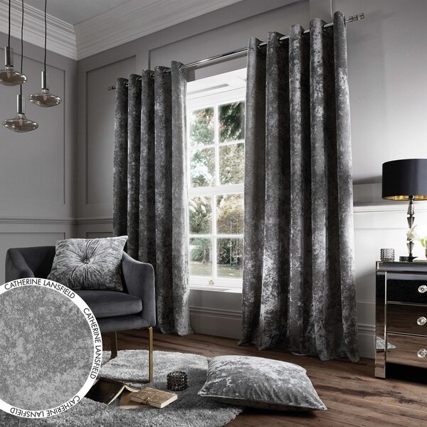 Sive zavese v kompletu 2 ks 168x229 cm Crushed Velvet – Catherine Lansfield