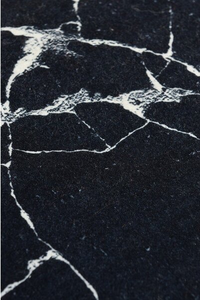Črno-bela kopalniška preproga z motivom marmorja Foutastic Marble, 60 x 40 cm