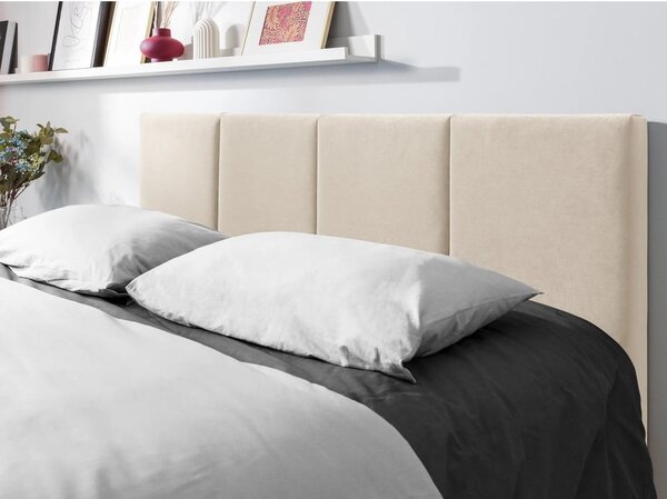 Bež žametna zakonska postelja Mazzini Beds Juniper, 160 x 200 cm