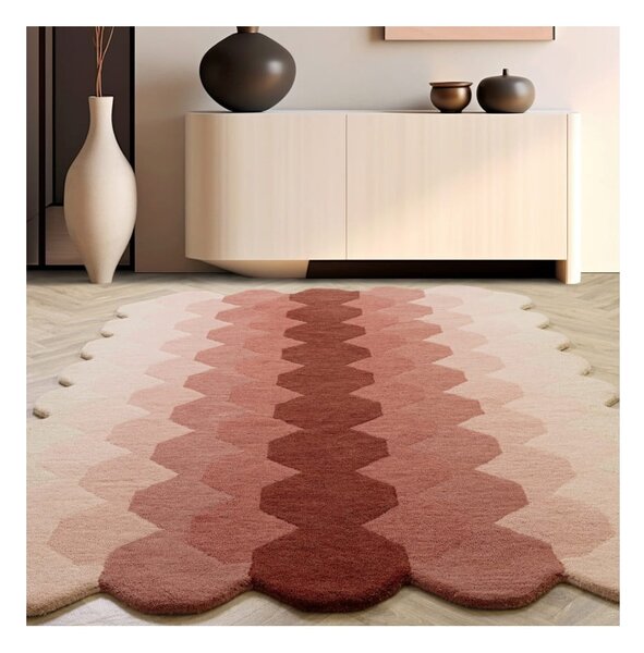 Rožnat volnen tekač 66x200 cm Hive – Asiatic Carpets