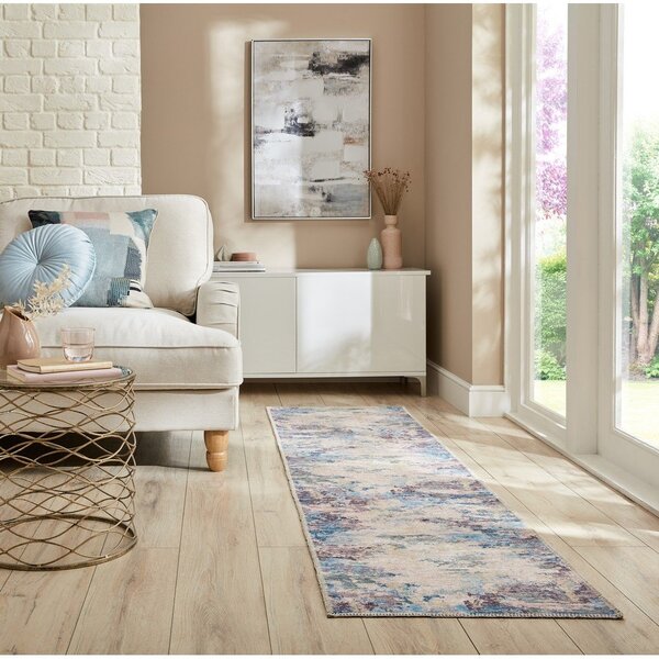 Modro-vijoličen pralen tekač iz mešanice recikliranih vlaken 60x230 cm Reid – Flair Rugs