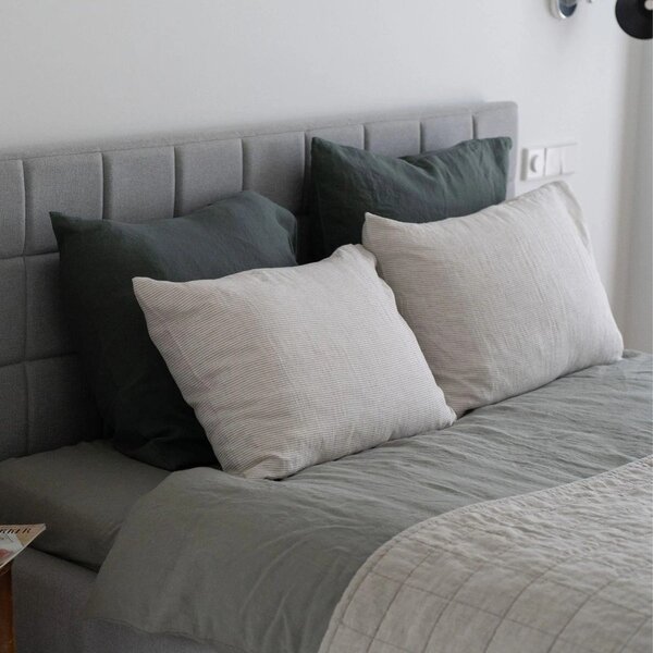Lanena prevleka za vzglavnik 50x70 cm Forest Green – Linen Tales