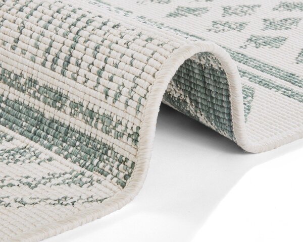 Zeleno-krem zunanja preproga NORTHRUGS Biri, 80 x 350 cm