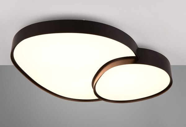 Črna LED stropna svetilka 63.5x77 cm Rise – Trio