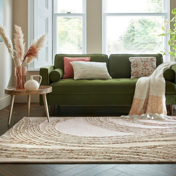 Oranžna/kremno bela volnena preproga 160x230 cm Abstract Swirl – Flair Rugs
