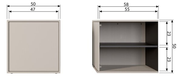 Kremno bela modularna garderobna omara iz masivnega bora 50x50 cm Daily – vtwonen