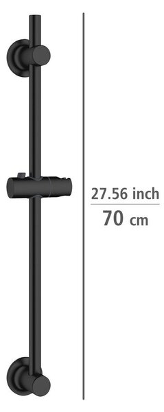 Črn drsni drog za tuš iz nerjavečega jekla z namestitvijo brez vrtanja 70 cm – Wenko